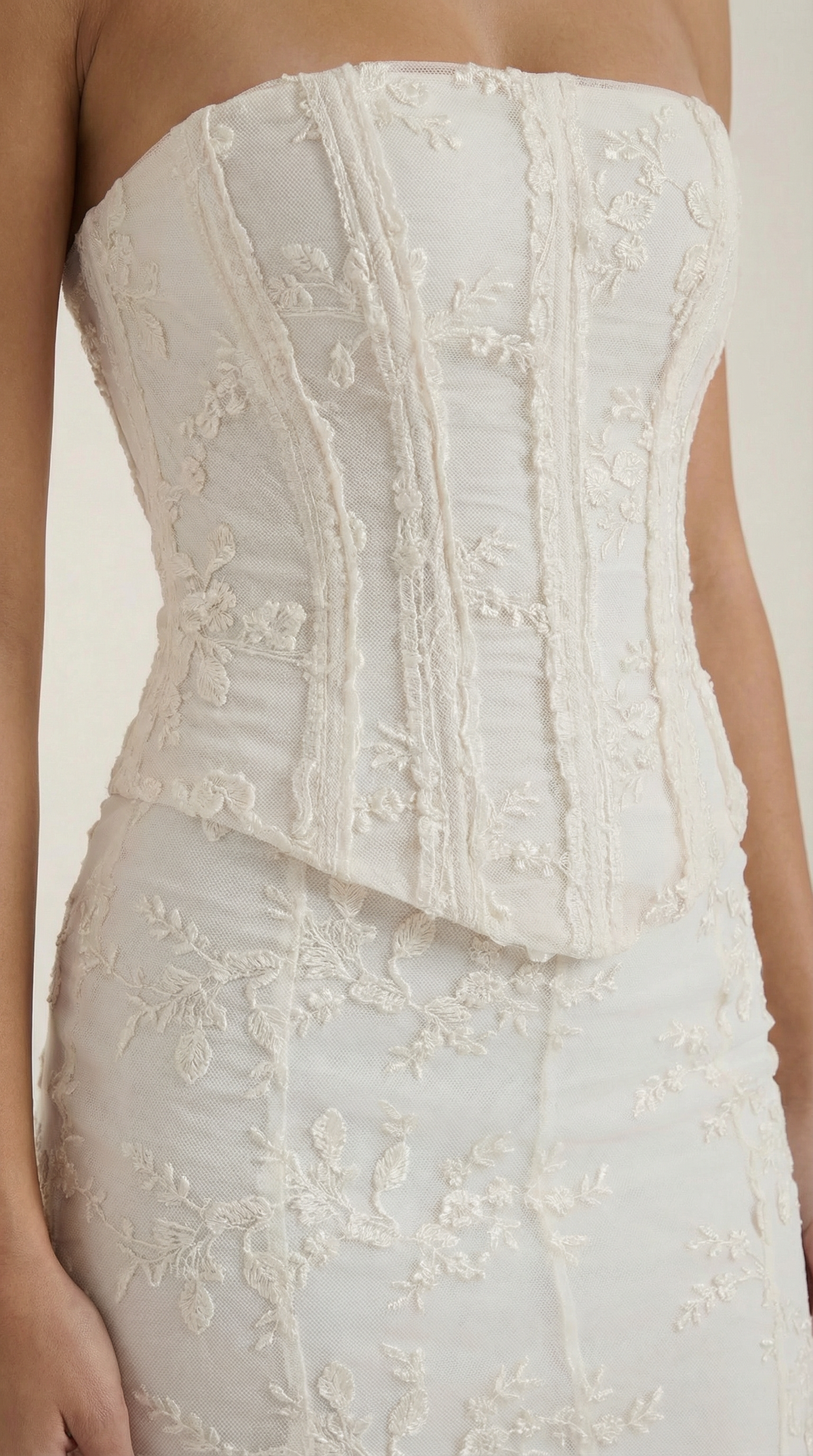 Abito Lungo Donna Bustier in Pizzo