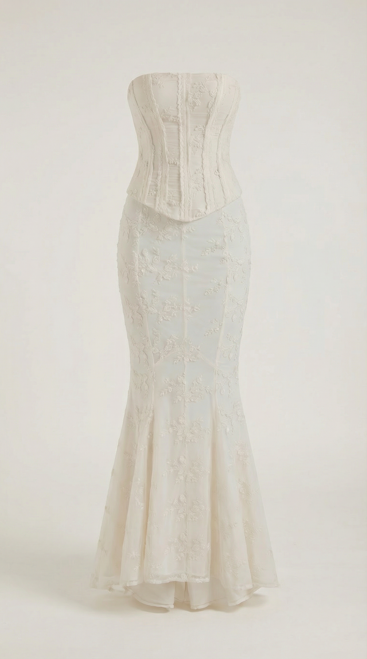 Abito Lungo Donna Bustier in Pizzo