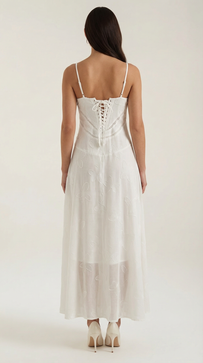 Abito Lungo Donna in Pizzo Fluido
