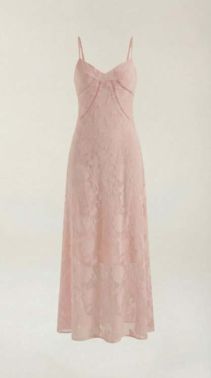 Abito Lungo Donna in Pizzo Fluido