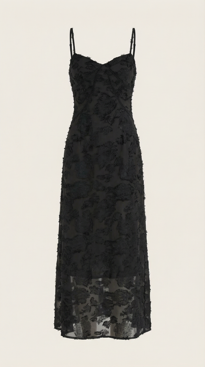 Abito Lungo Donna in Pizzo Fluido