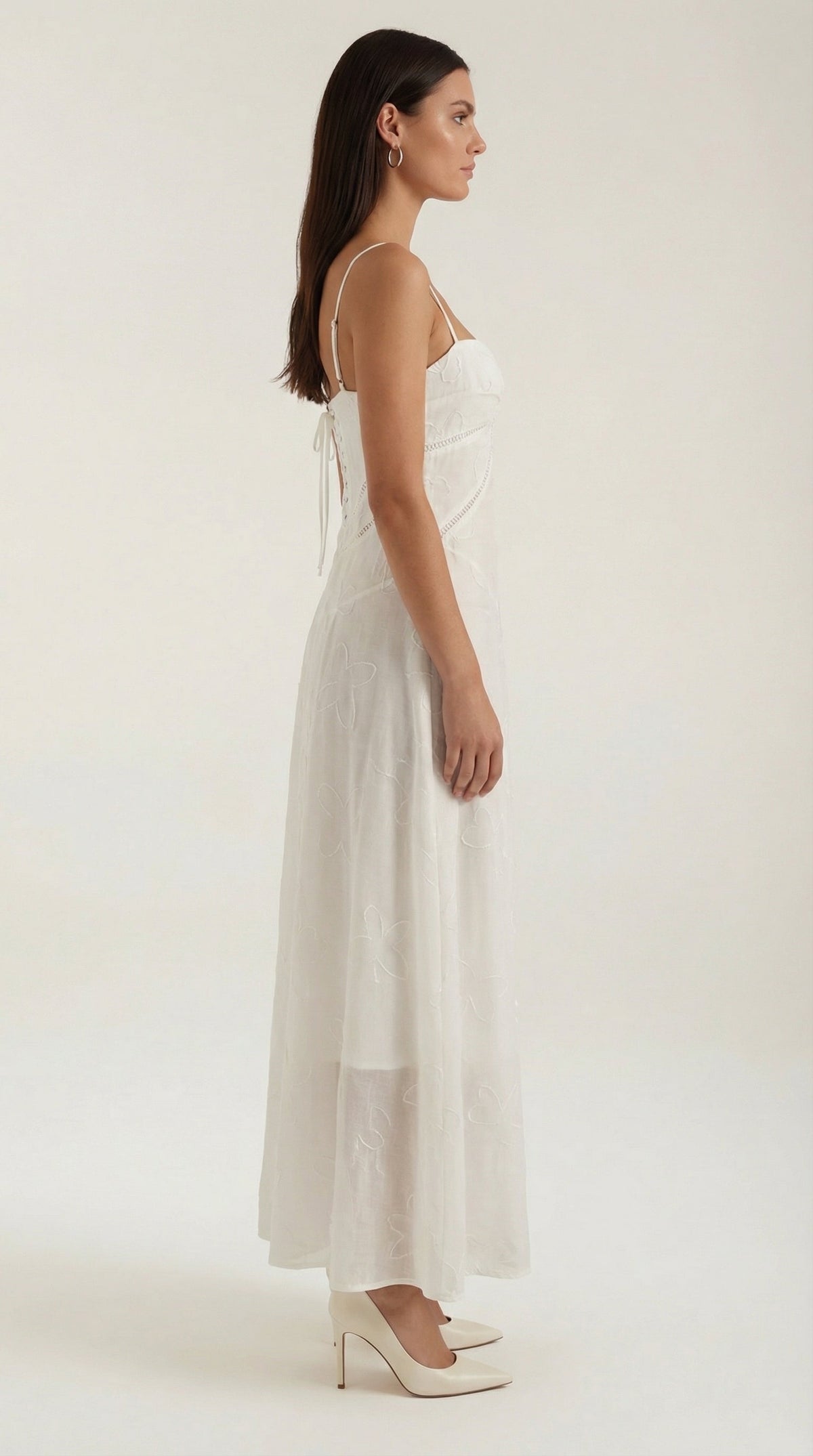 Abito Lungo Donna in Pizzo Fluido