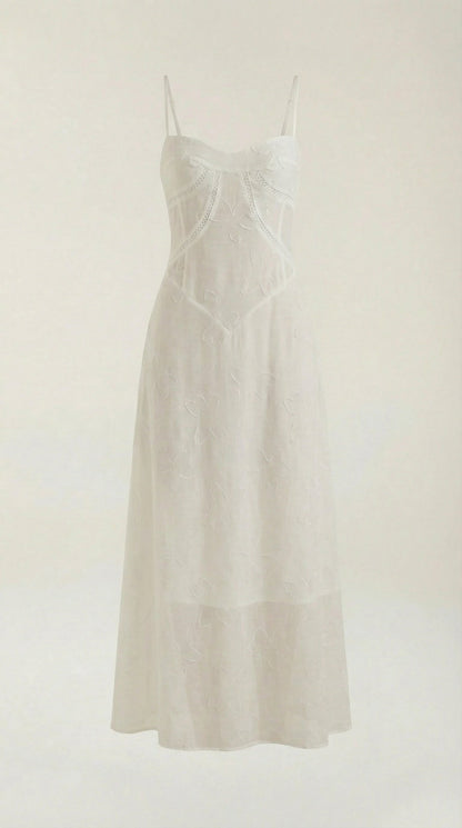 Abito Lungo Donna in Pizzo Fluido