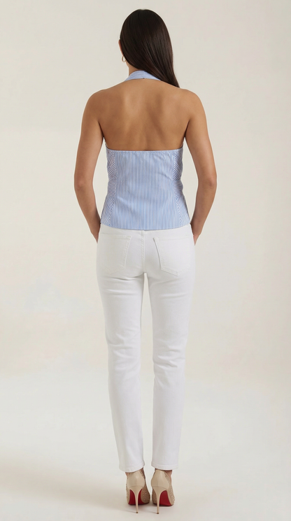 Top Halter Donna a Righe