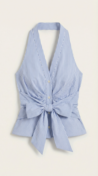 Top Halter Donna a Righe