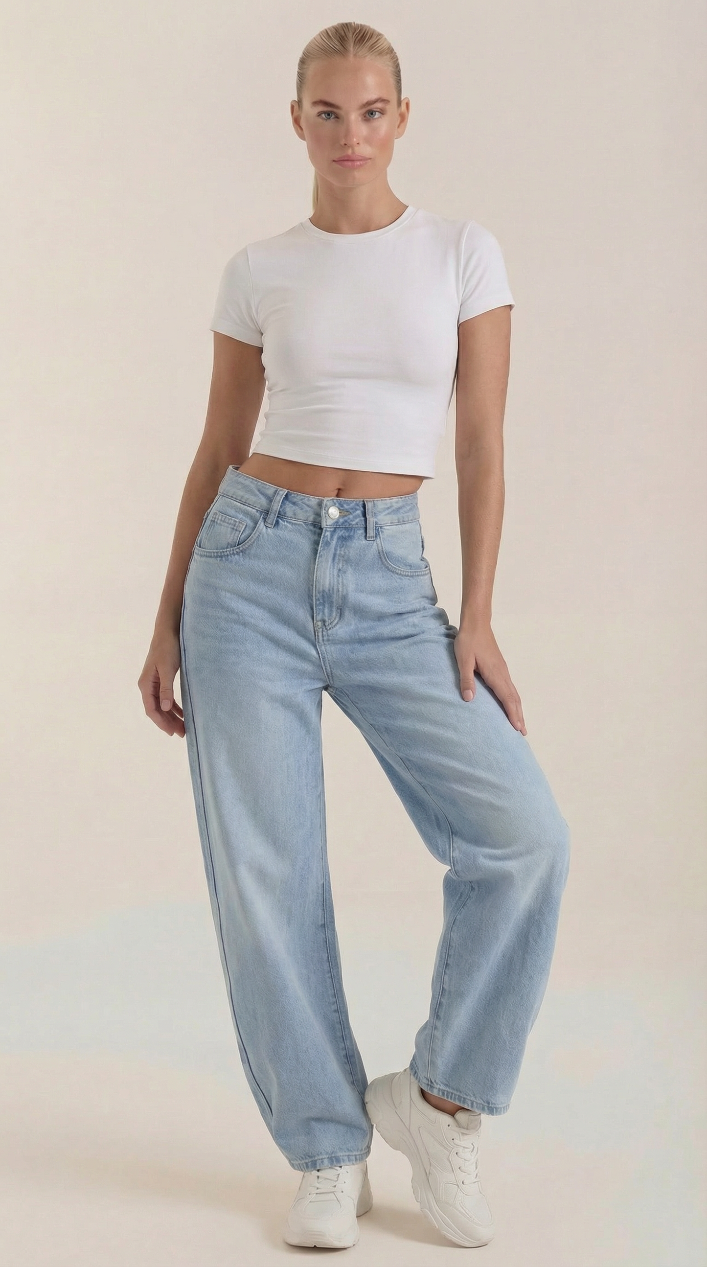 Jeans Donna a Gamba Larga