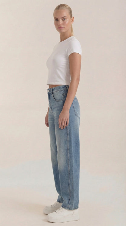 Jeans Donna a Gamba Larga