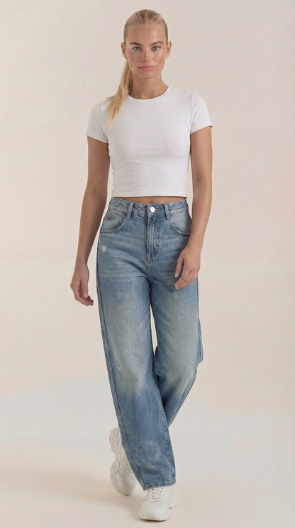 Jeans Donna a Gamba Larga
