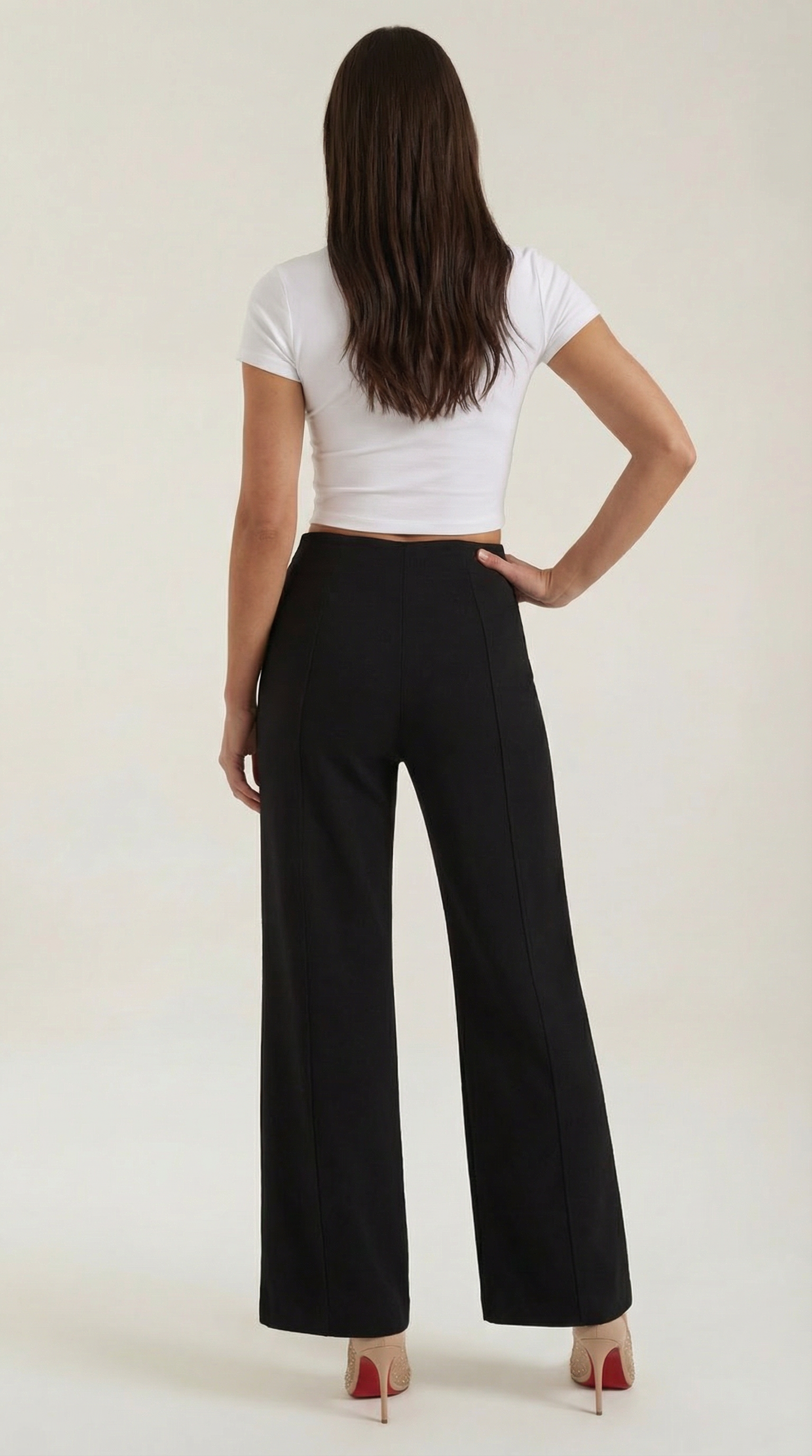 Pantaloni Donna Larghi a Vita Media