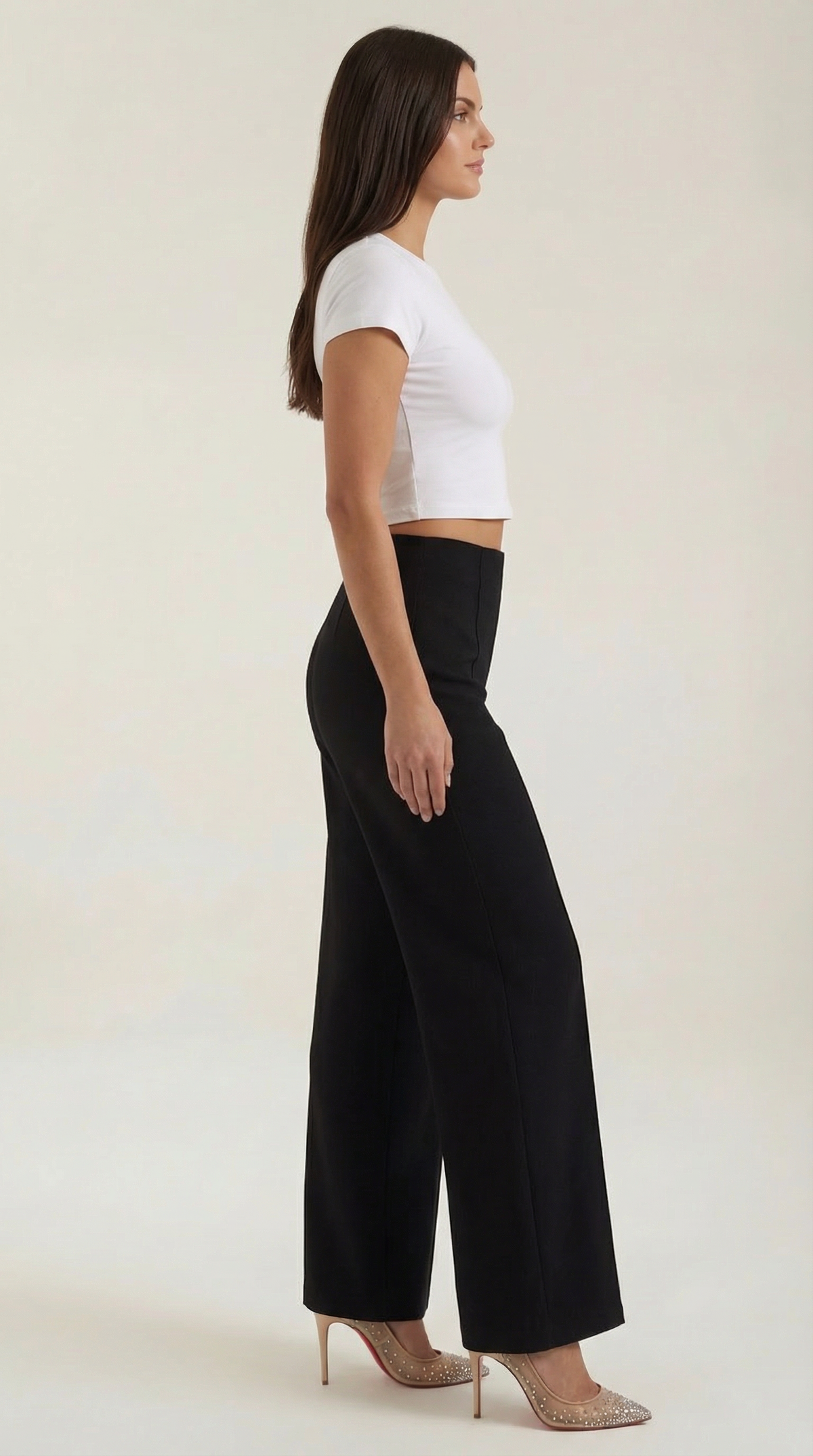Pantaloni Donna Larghi a Vita Media