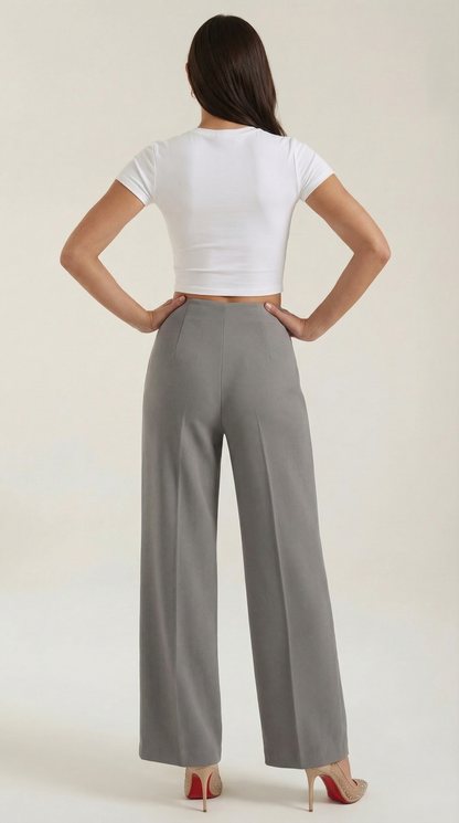 Pantaloni Donna Larghi a Vita Media