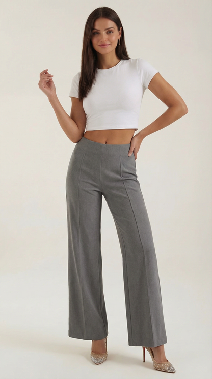 Pantaloni Donna Larghi a Vita Media