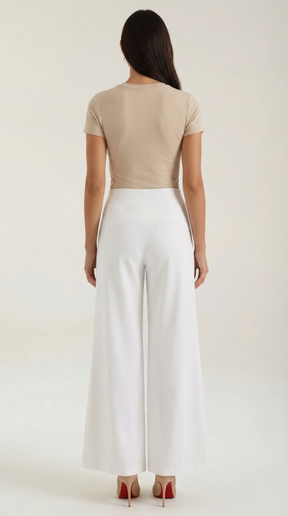 Pantaloni Donna Larghi a Vita Media