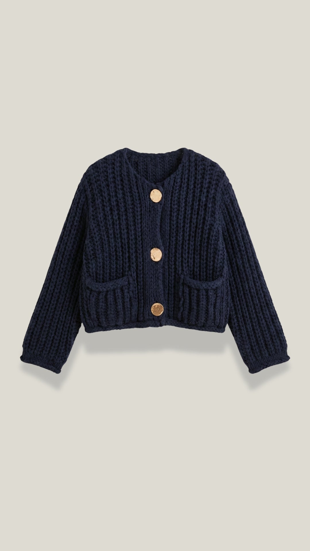 Cardigan Crop Donna con Bottoni Dorati