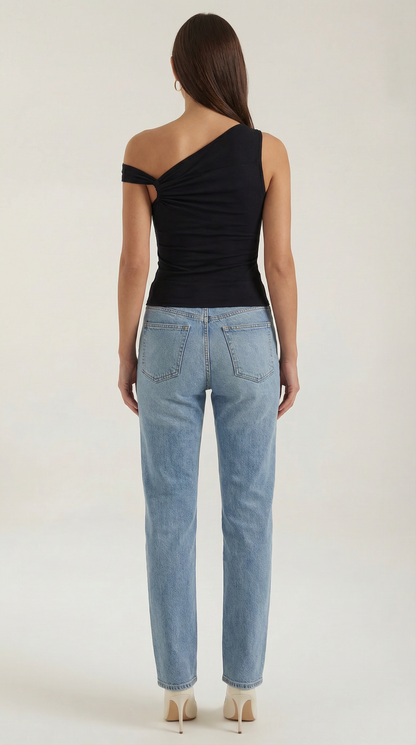 Top Donna Monospalla Drappeggiato