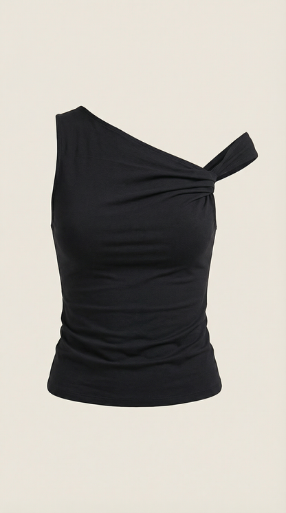 Top Donna Monospalla Drappeggiato
