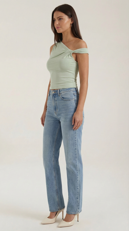 Top Donna Monospalla Drappeggiato