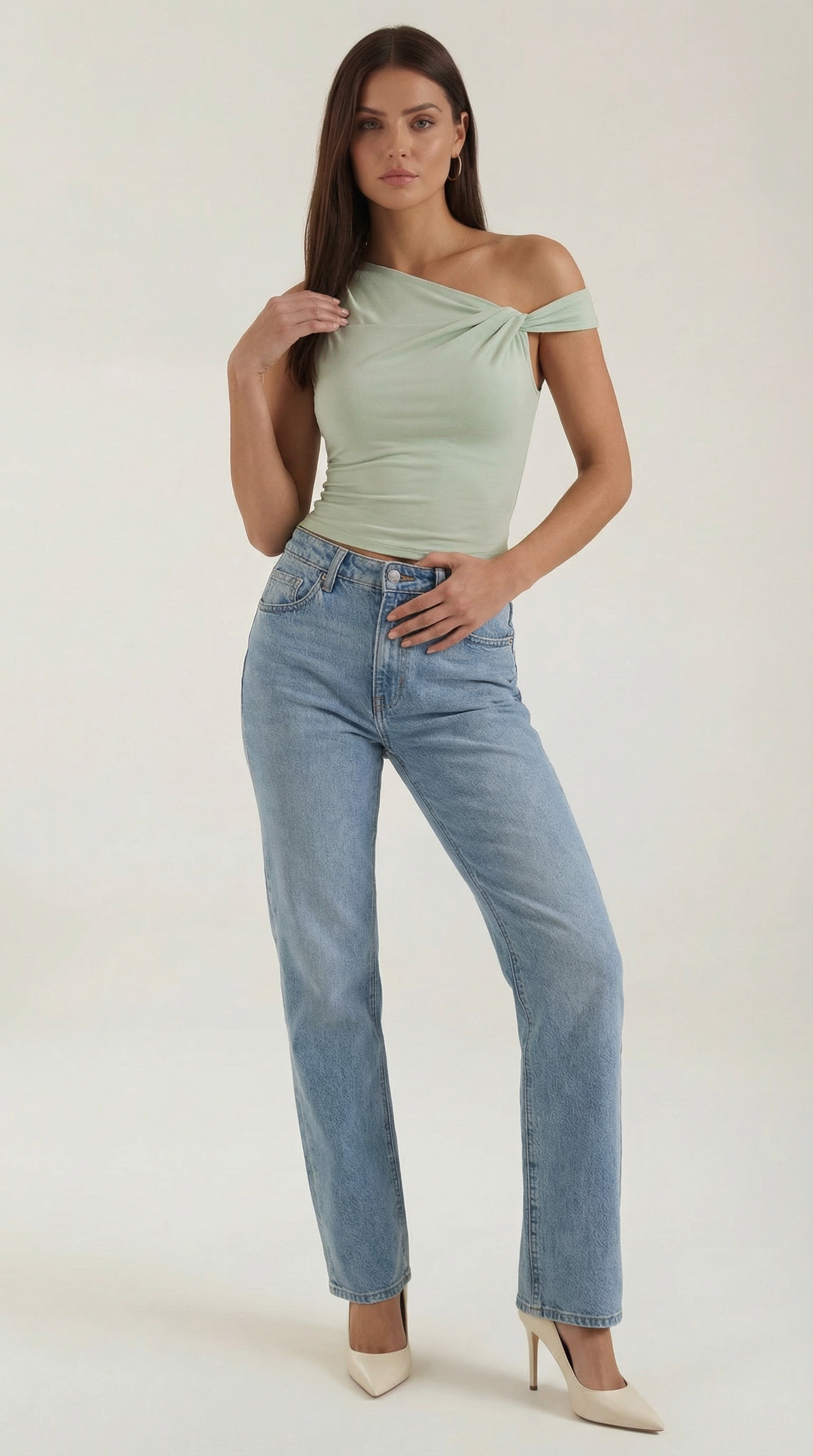 Top Donna Monospalla Drappeggiato