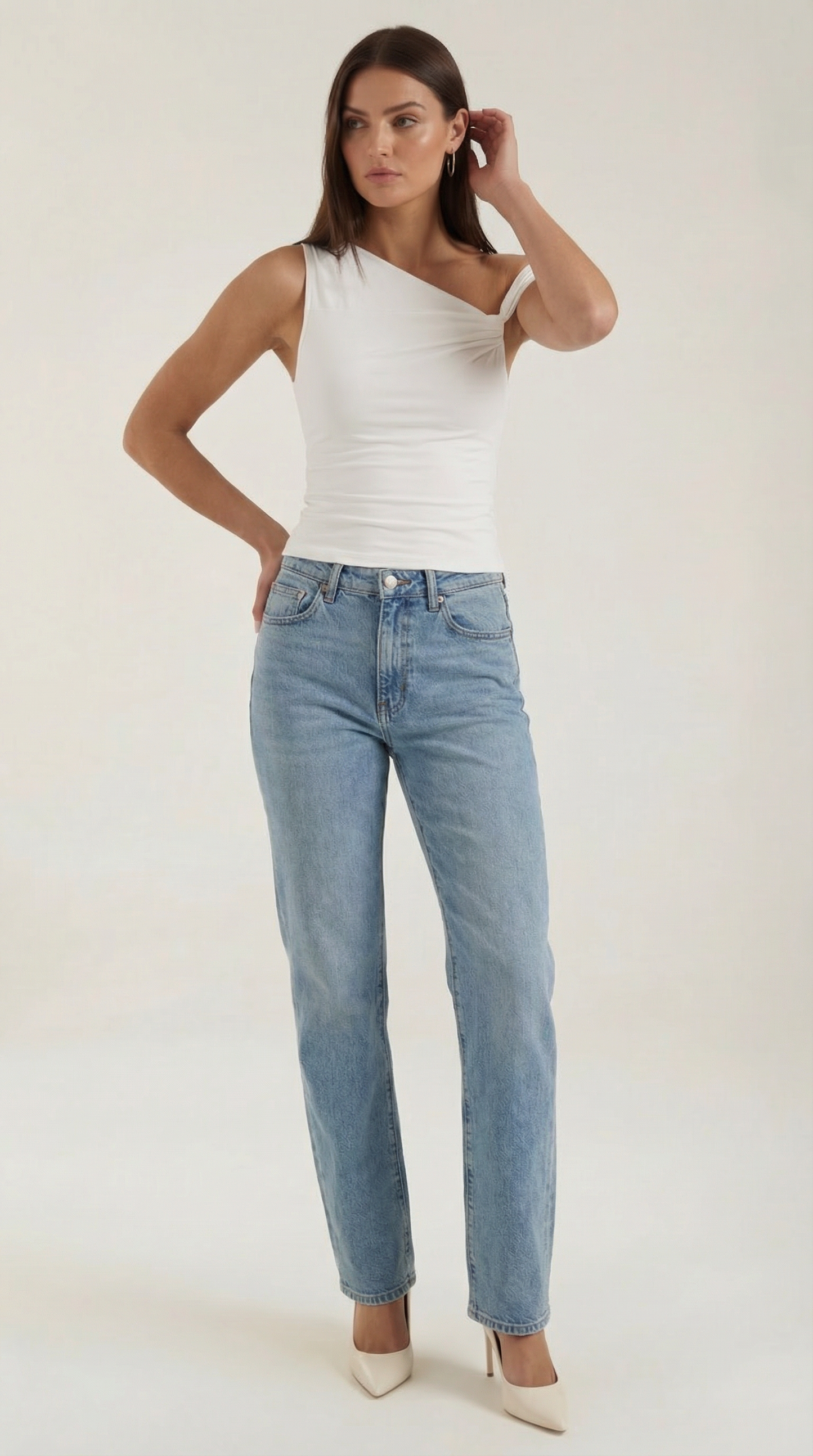 Top Donna Monospalla Drappeggiato