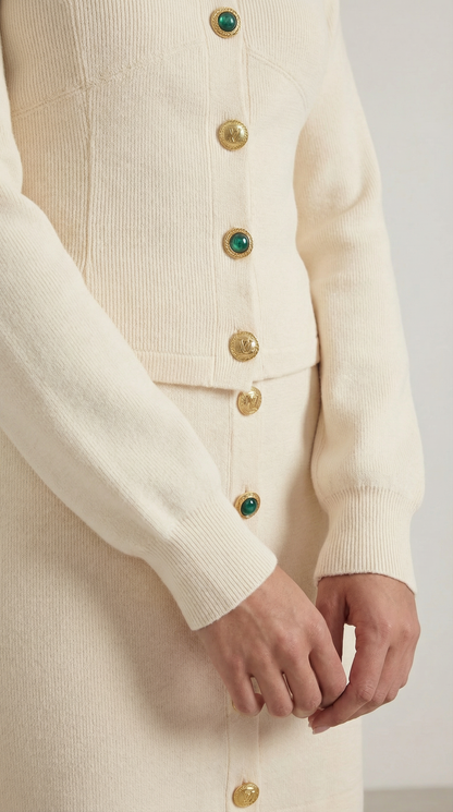 Set Donna Cardigan e Gonna con Bottoni