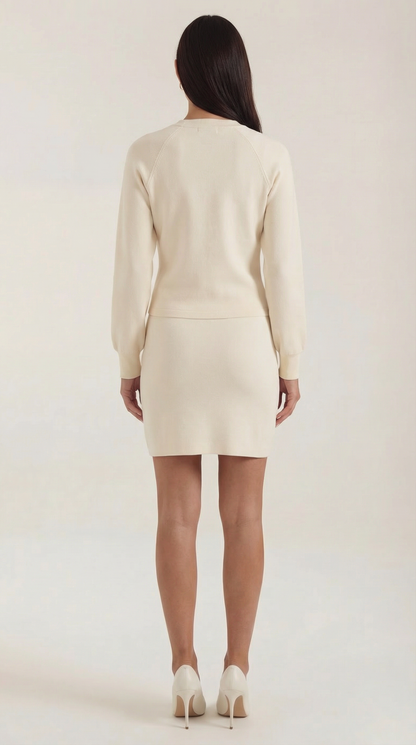 Set Donna Cardigan e Gonna con Bottoni