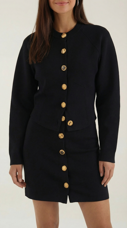 Set Donna Cardigan e Gonna in Maglia