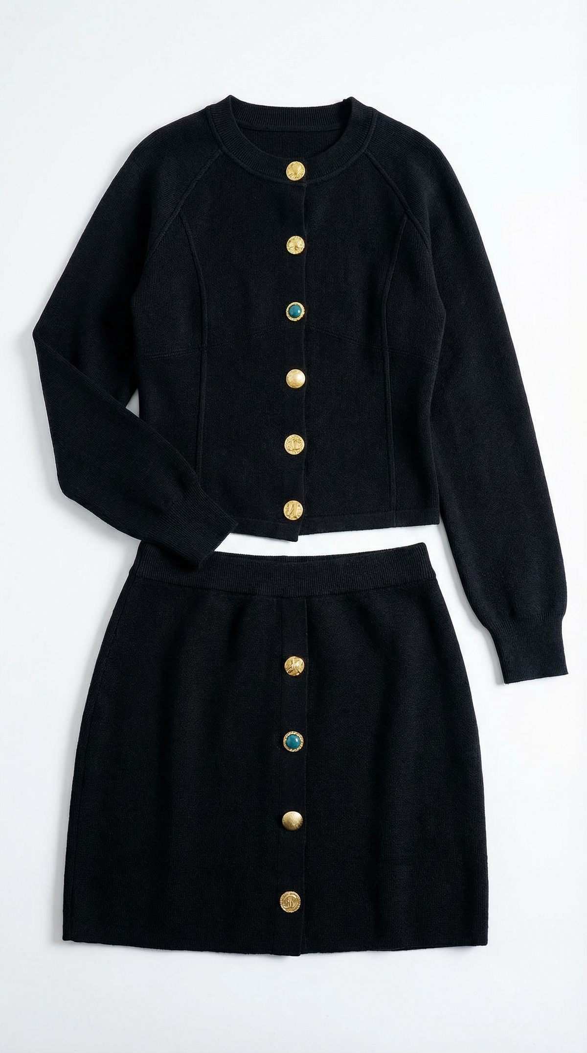 Set Donna Cardigan e Gonna in Maglia