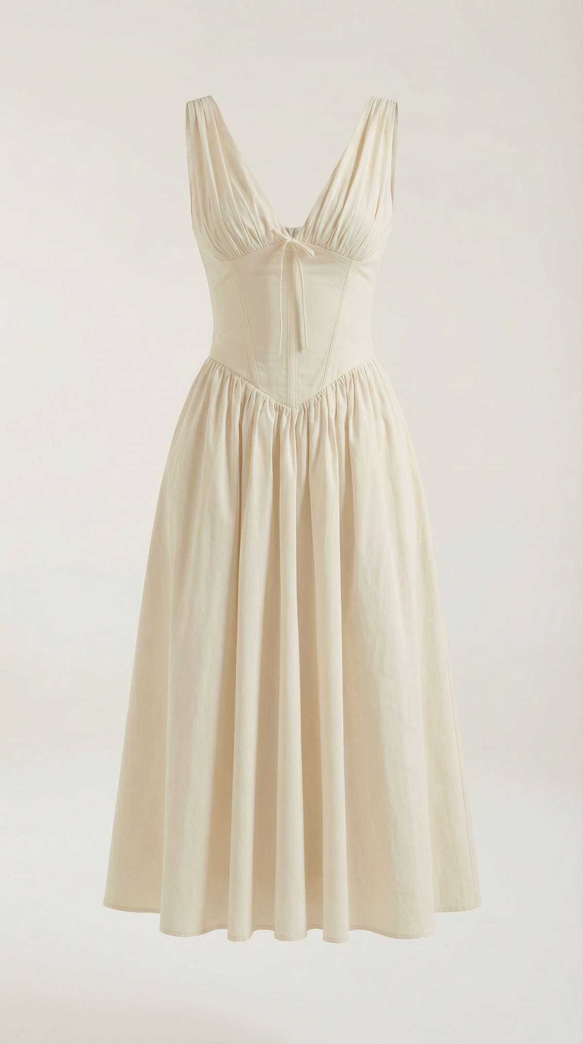 Abito Midi Donna Aderente con Scollo a V Profondo