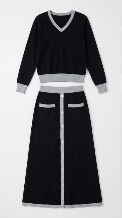 Set Donna Maglia e Gonna Midi Coordinato