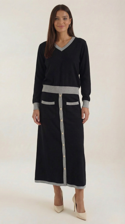Set Donna Maglia e Gonna Midi Coordinato