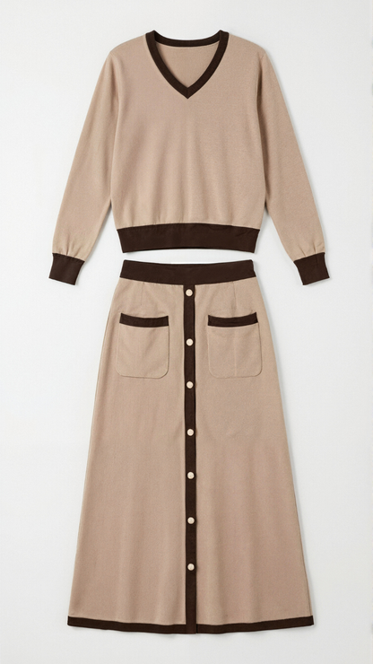 Set Donna Maglia e Gonna Midi Coordinato