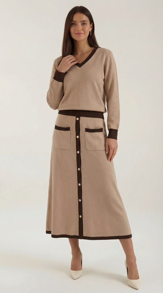 Set Donna Maglia e Gonna Midi Coordinato