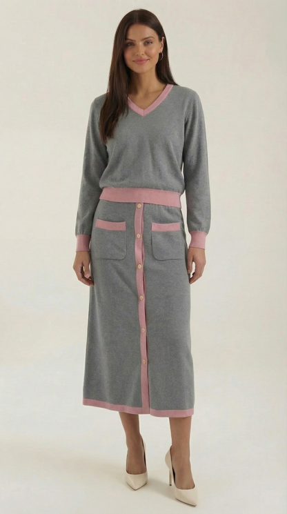 Set Donna Maglia e Gonna Midi Coordinato