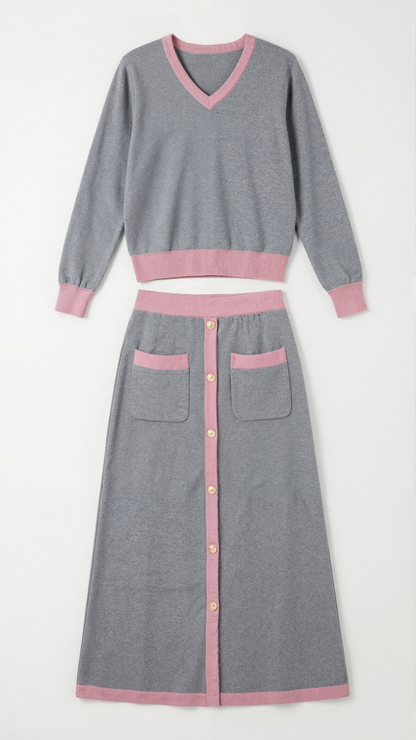 Set Donna Maglia e Gonna Midi Coordinato