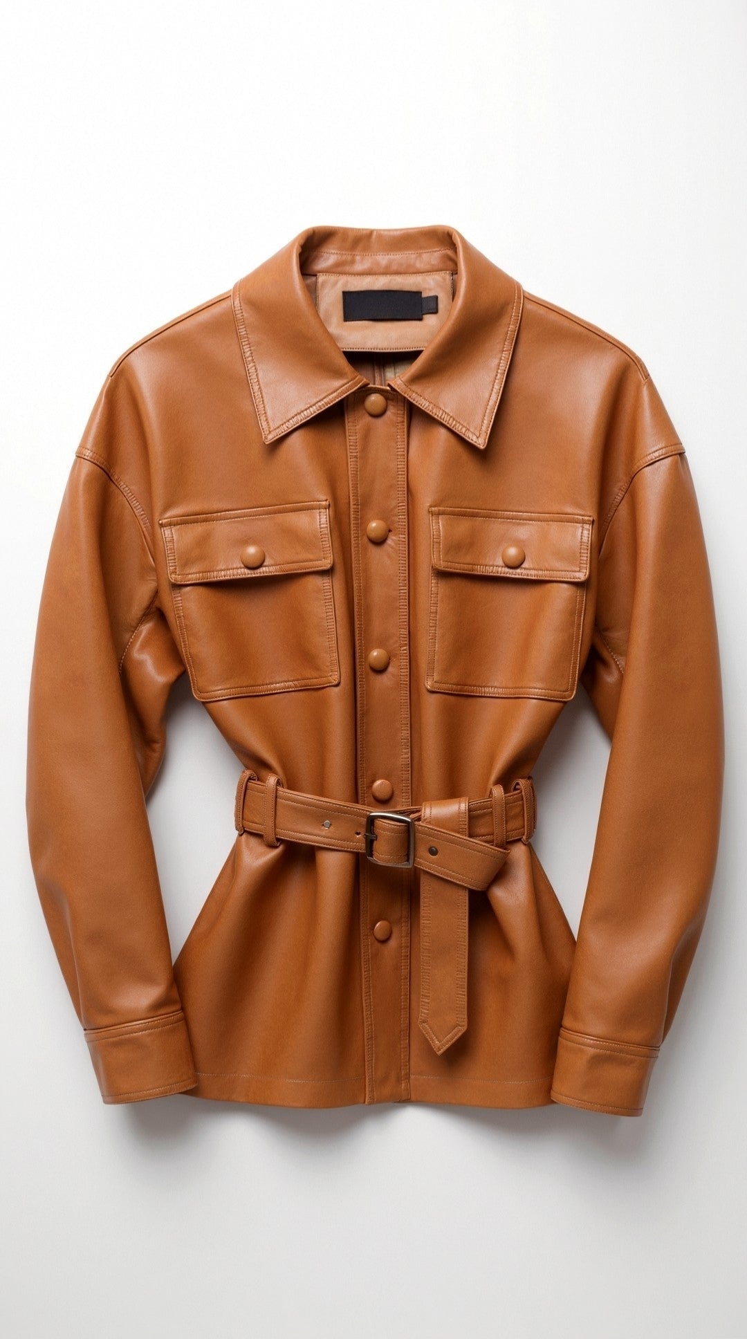 Giacca Donna in Pelle PU con Cintura