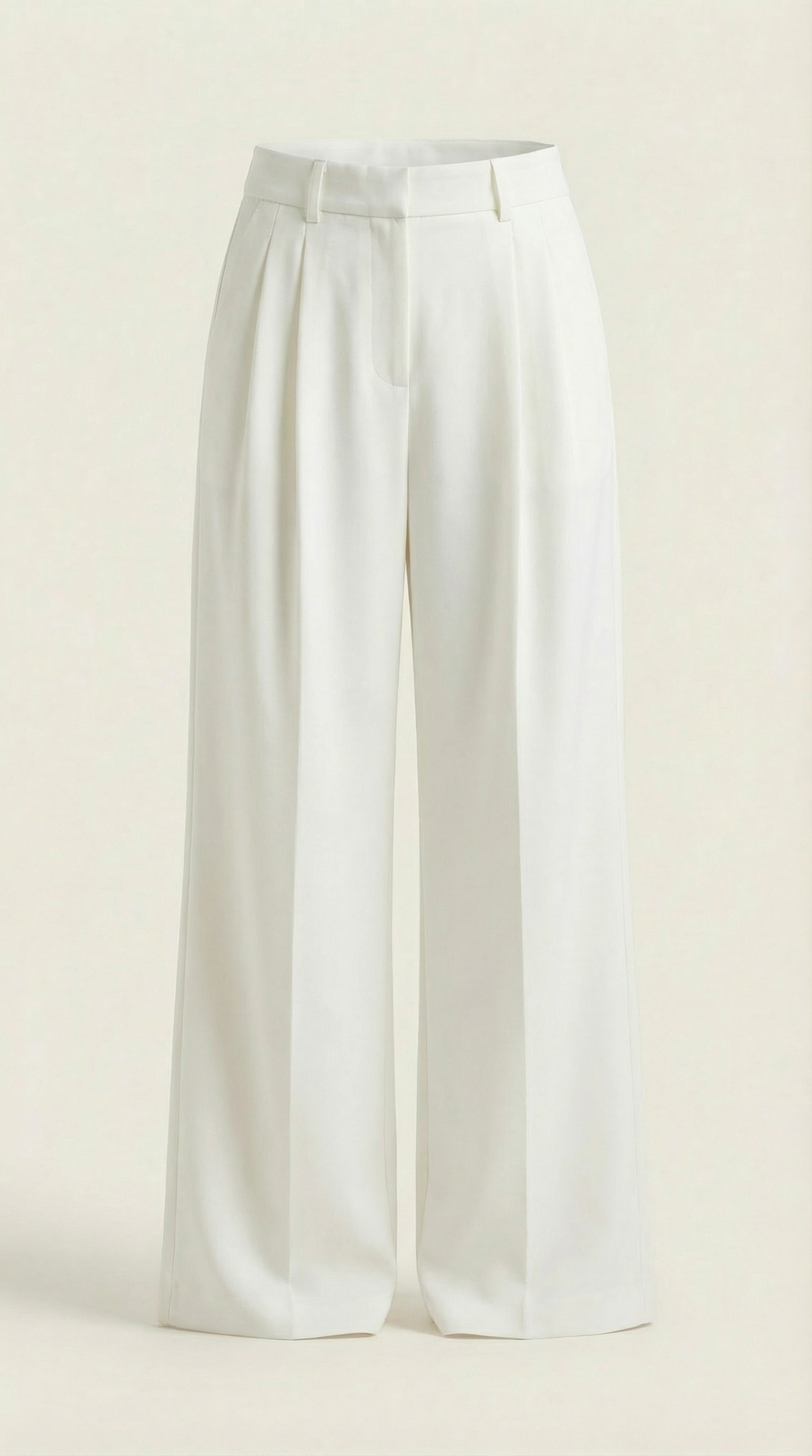 Pantaloni Donna a Gamba Dritta con Pieghe Frontali