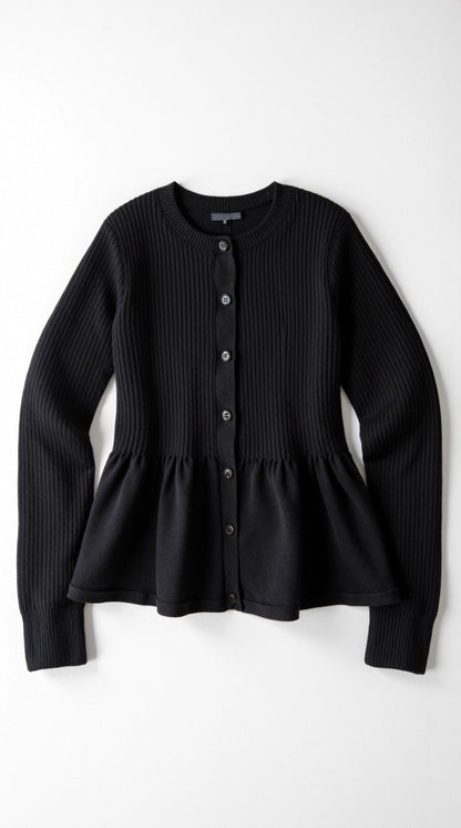 Cardigan Donna a Peplo con Bottoni