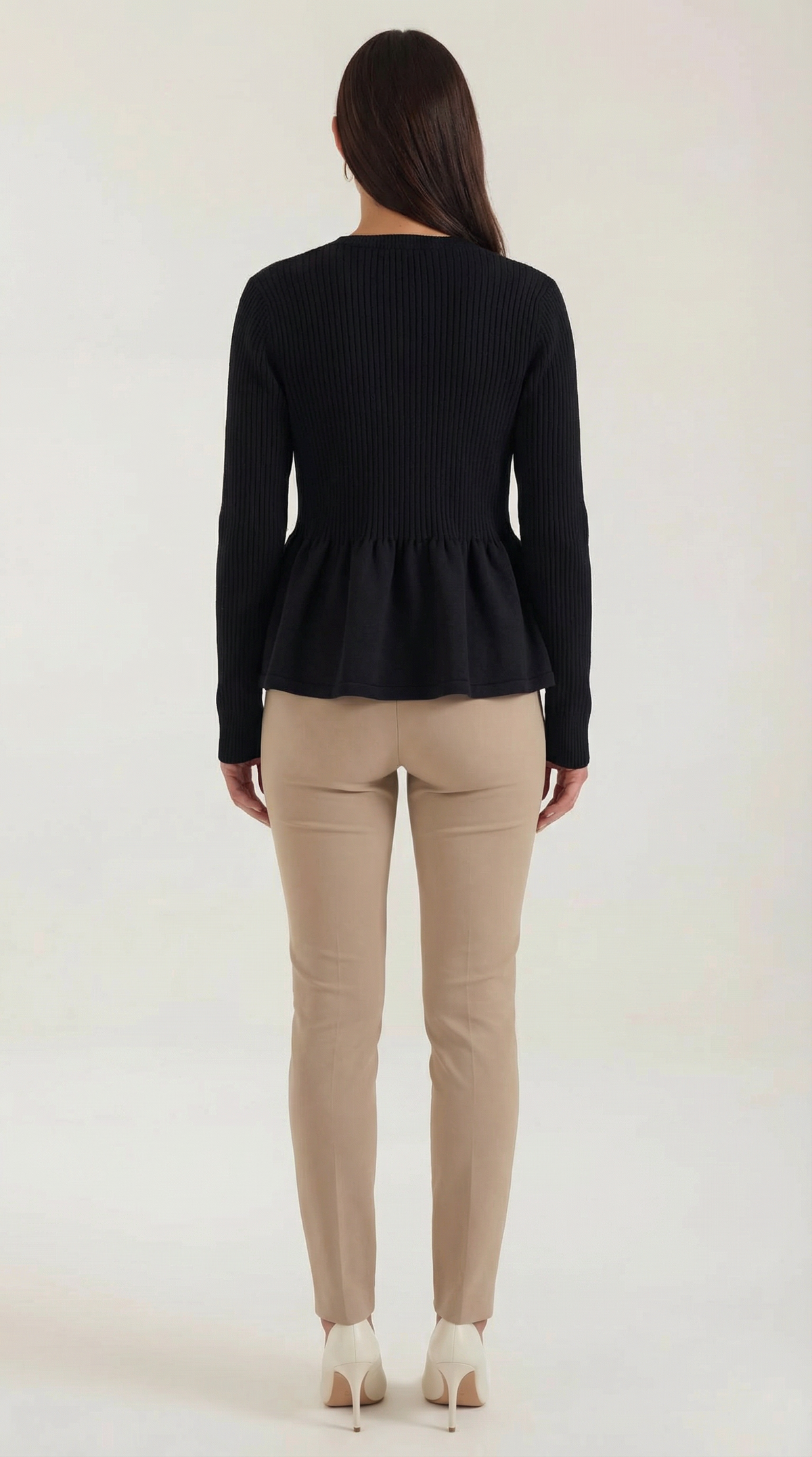 Cardigan Donna a Peplo con Bottoni