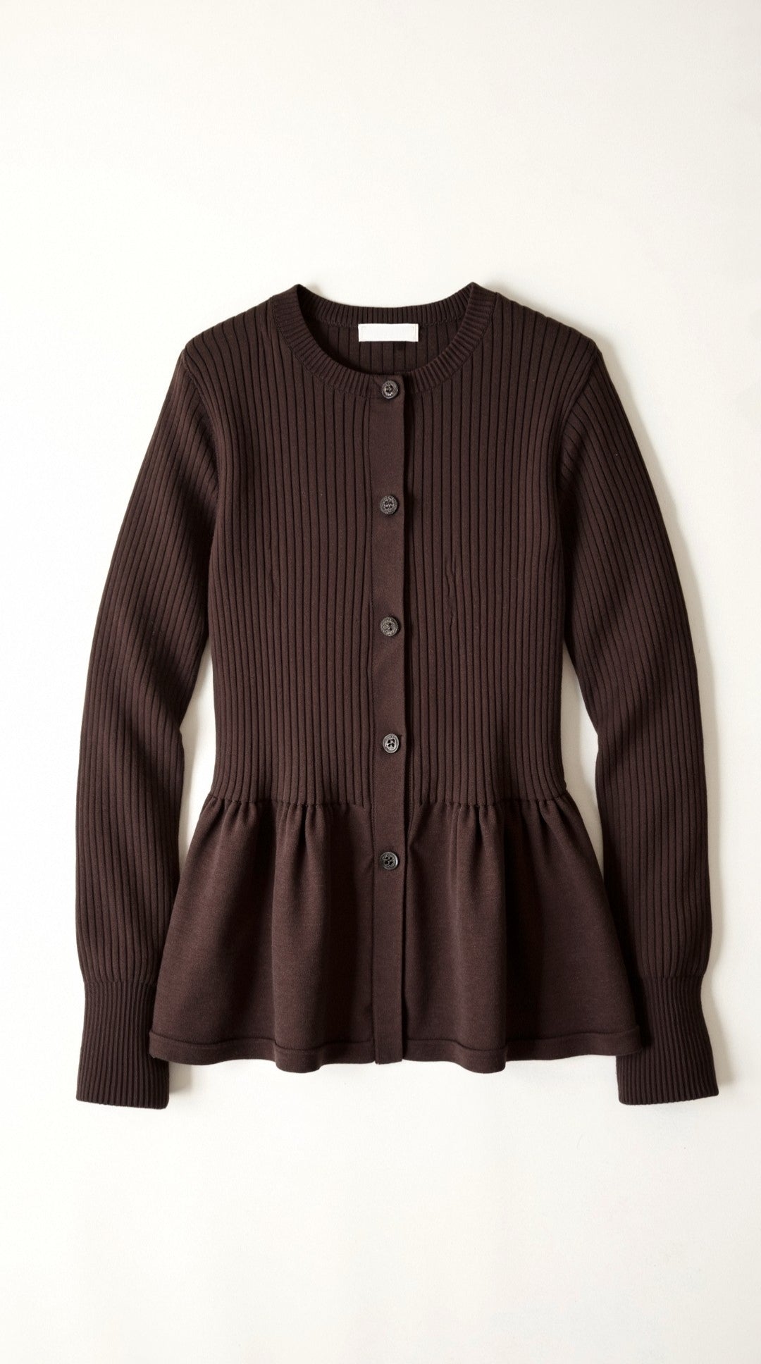 Cardigan Donna a Peplo con Bottoni