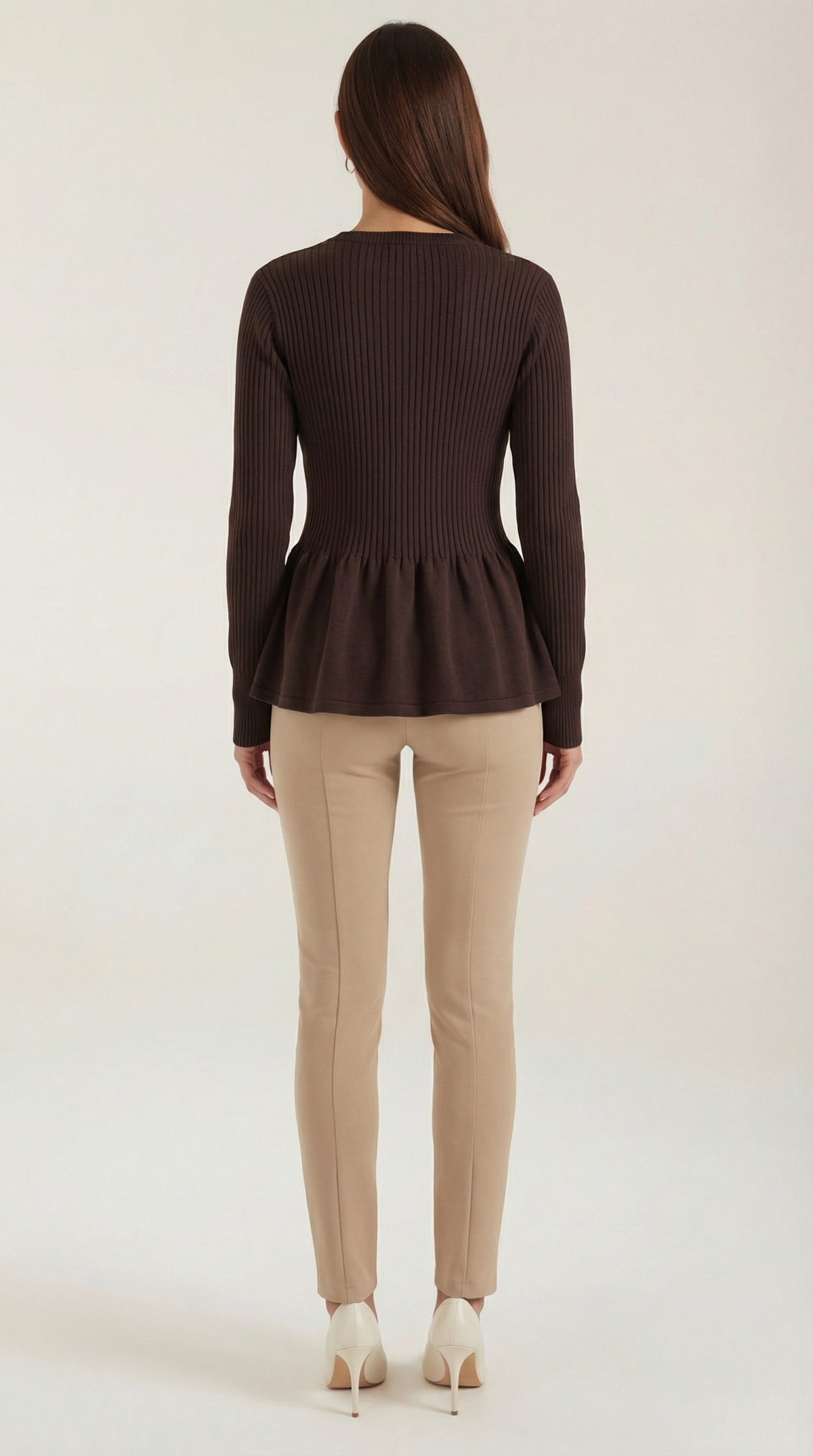 Cardigan Donna a Peplo con Bottoni