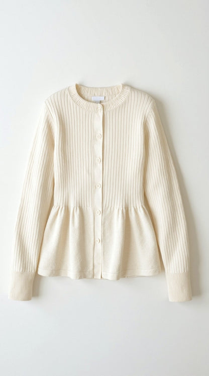 Cardigan Donna a Peplo con Bottoni