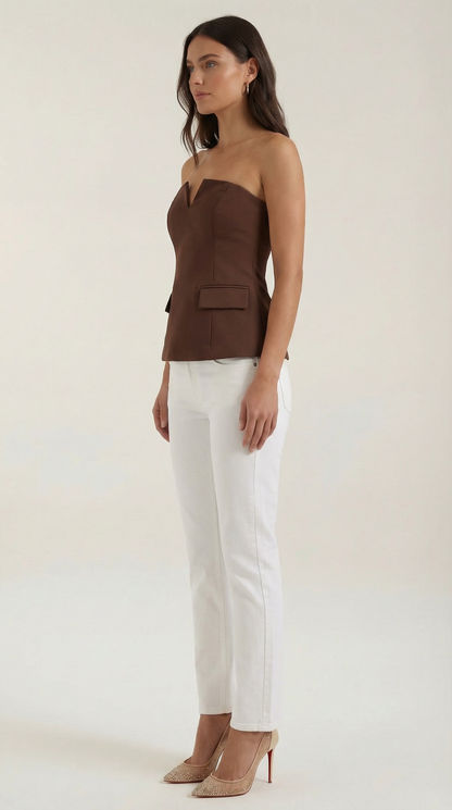 Top Donna Senza Maniche con Scollo a Incavo