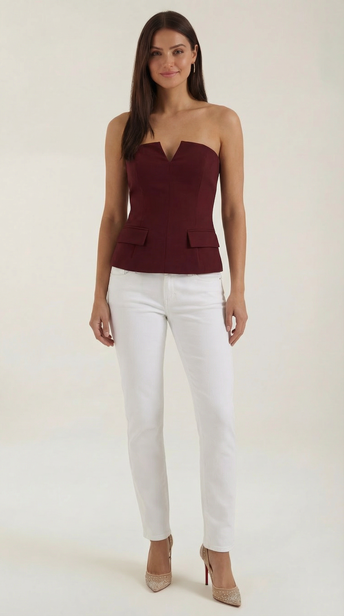 Top Donna Senza Maniche con Scollo a Incavo