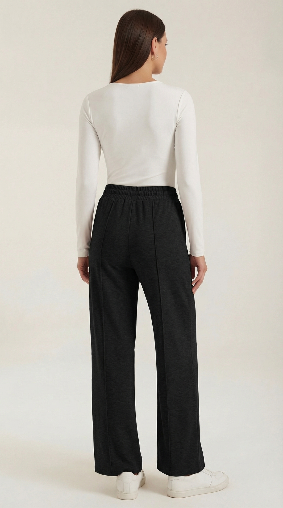 Pantaloni Donna a Gamba Larga con Coulisse