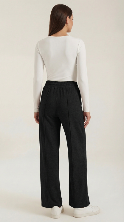 Pantaloni Donna a Gamba Larga con Coulisse