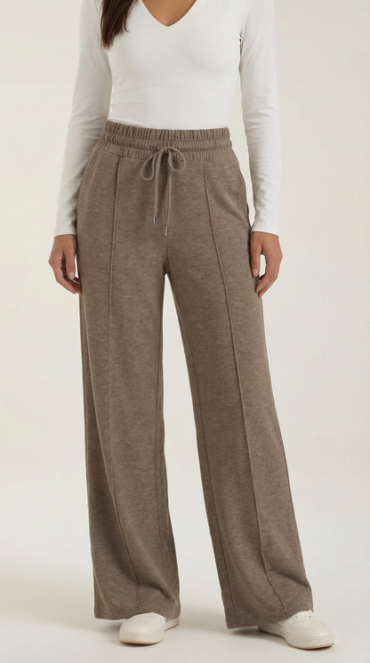Pantaloni Donna a Gamba Larga con Coulisse