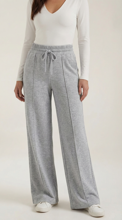 Pantaloni Donna a Gamba Larga con Coulisse