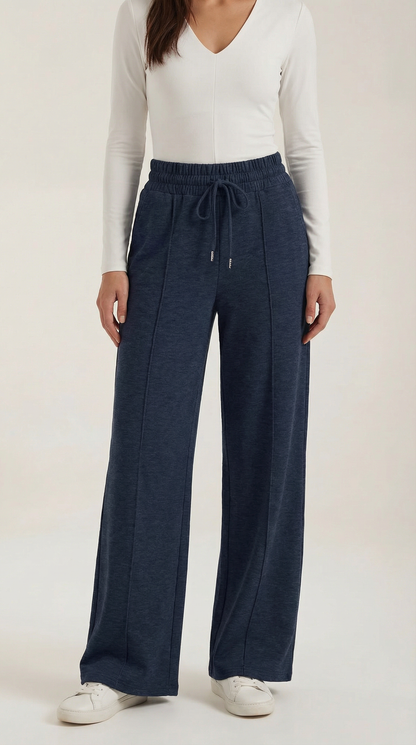Pantaloni Donna a Gamba Larga con Coulisse