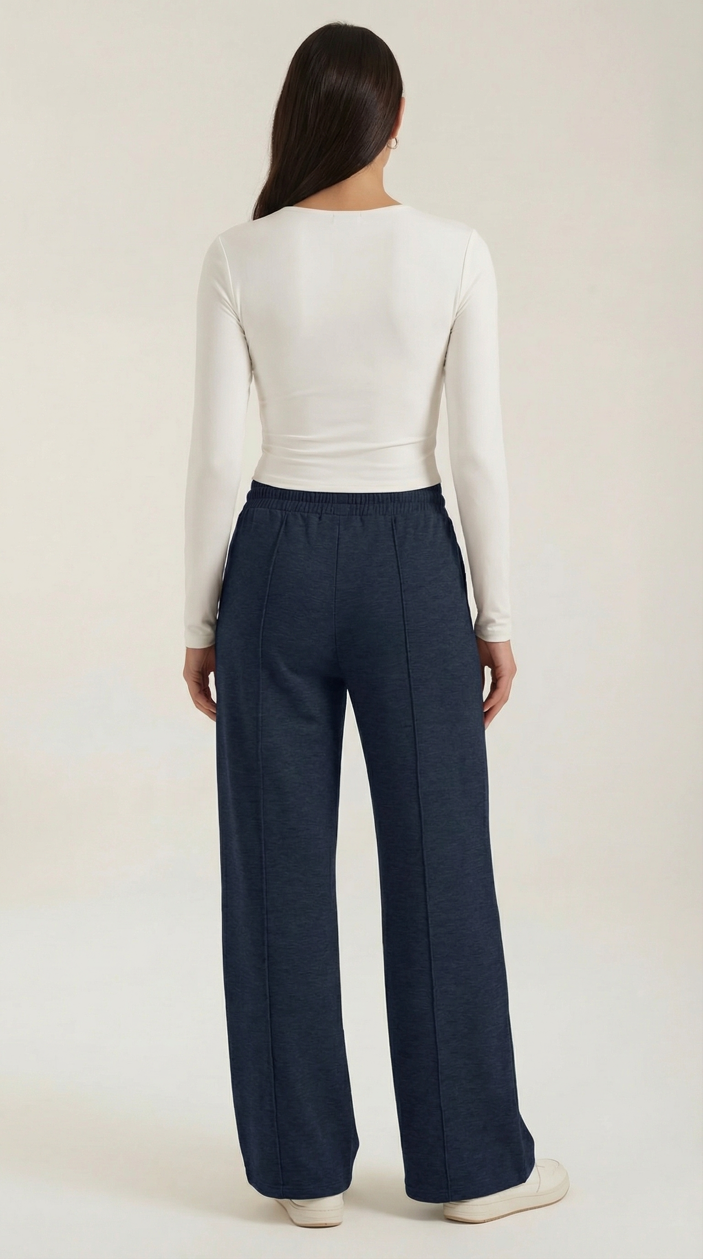 Pantaloni Donna a Gamba Larga con Coulisse