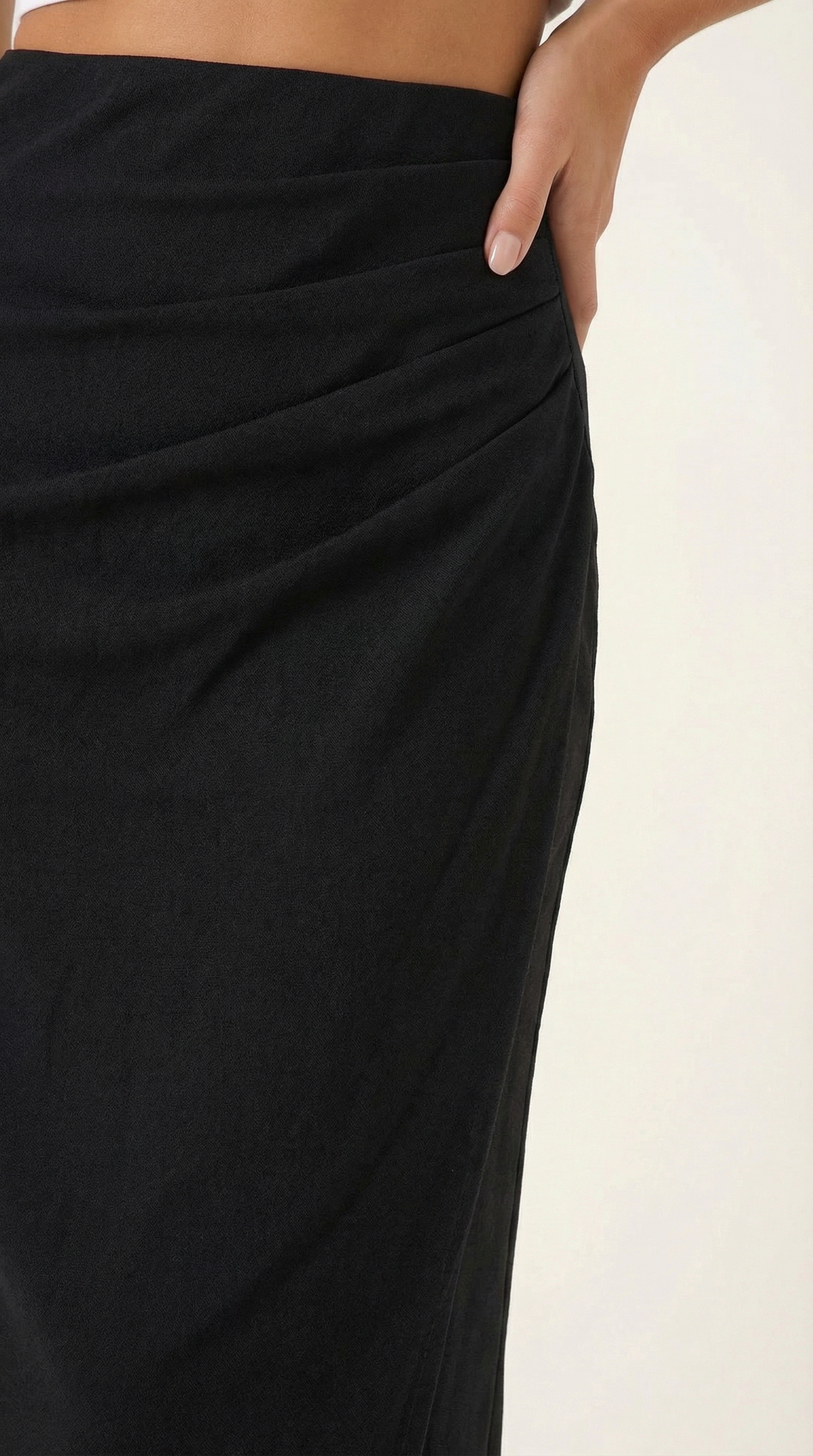 Gonna Midi Donna con Ruché Laterale